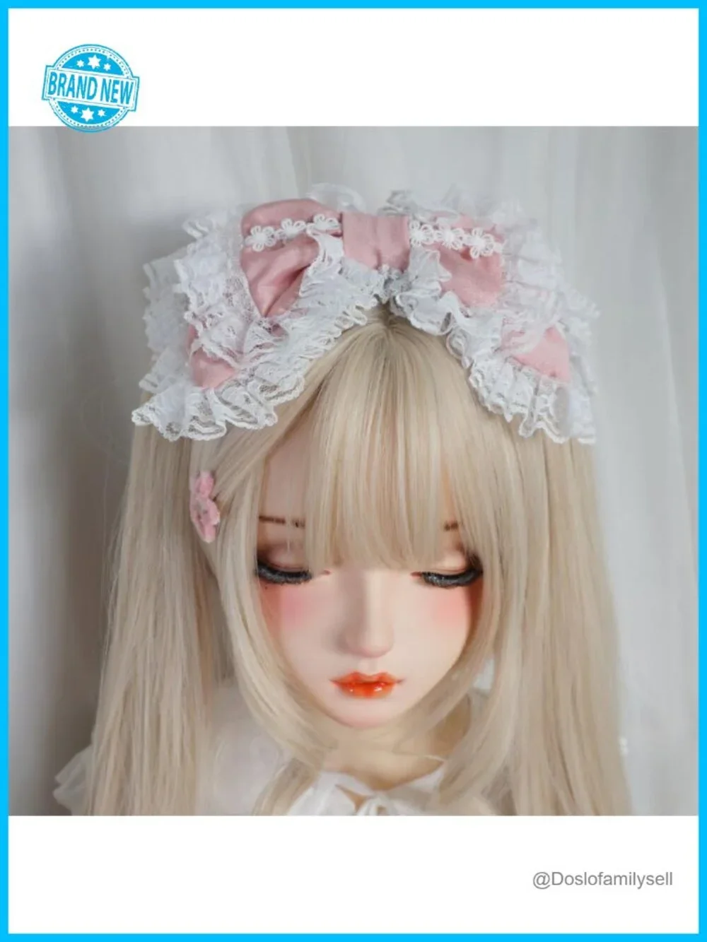 Lace Headband with Big Bow Gothic Hair Hoop for Women Cosplay